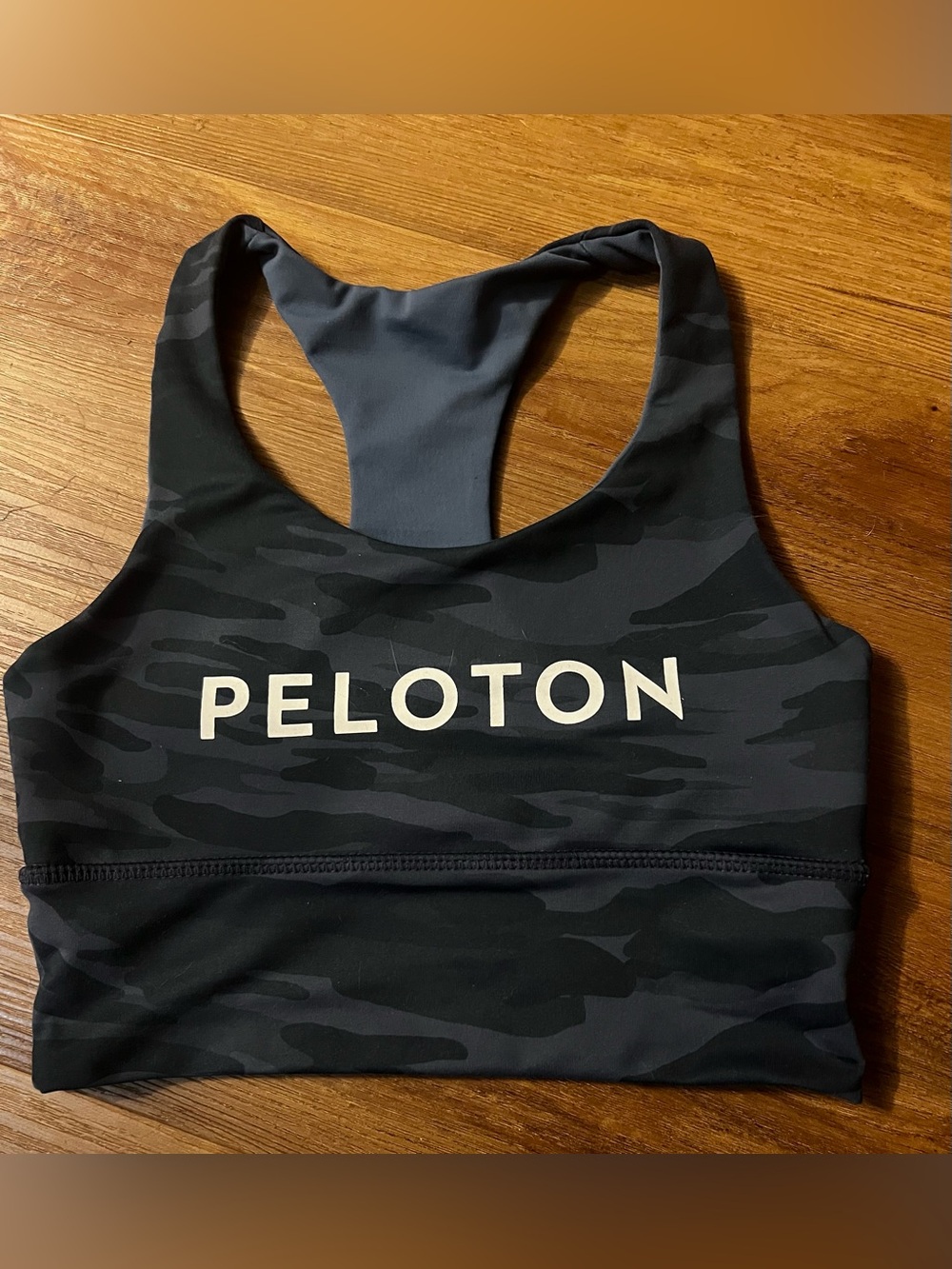 Peloton Navy Camo Racerback athletic Crop top